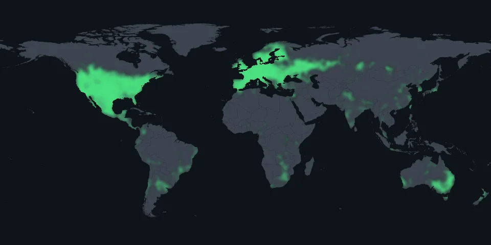 Global distribution of Helianthus annuus